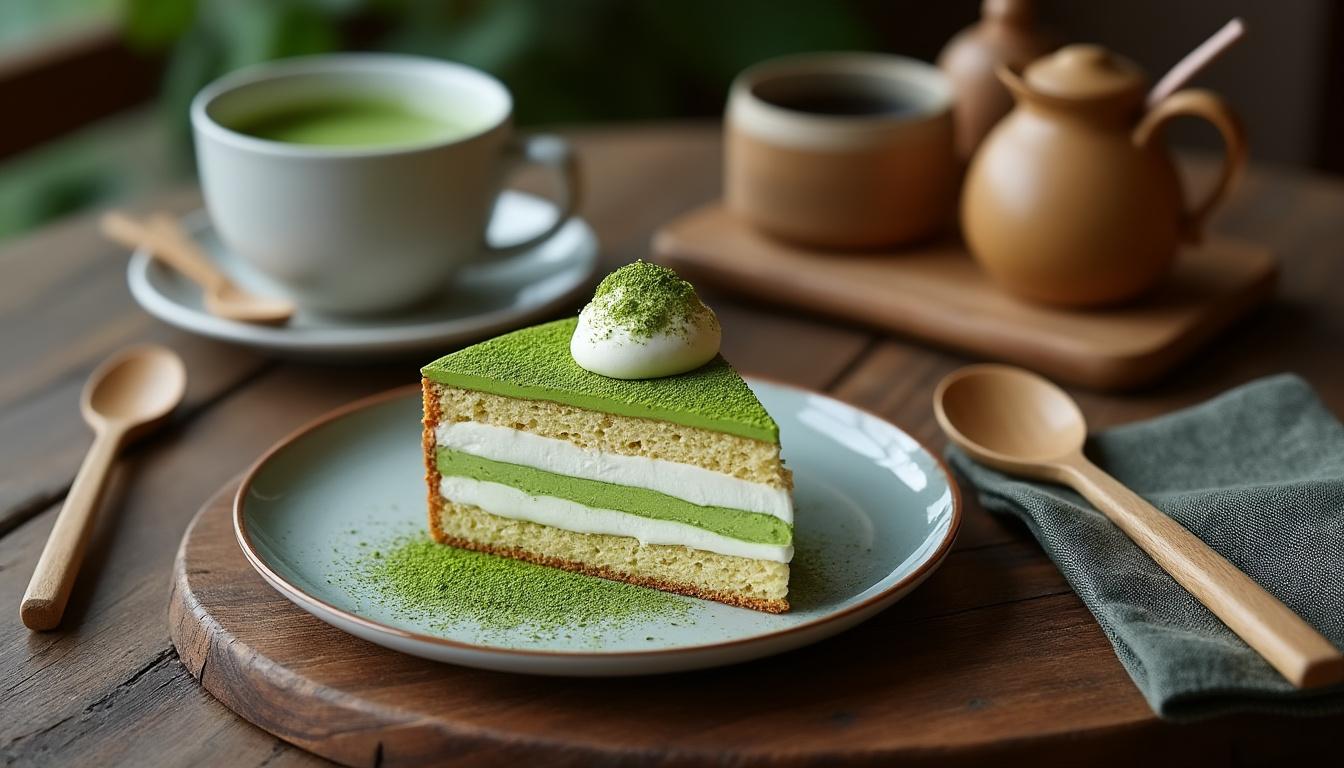 Gâteau au yaourt et thé matcha : un dessert équilibré à découvrir