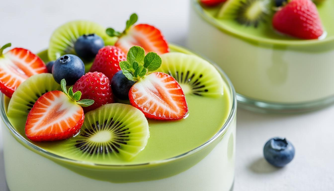 découvrez la recette de la panna cotta au thé matcha, un dessert délicat et élégant qui saura impressionner vos amis. avec sa texture crémeuse et sa saveur unique, ce délice vert est parfait pour toutes les occasions. suivez notre guide étape par étape pour réaliser ce chef-d'œuvre culinaire.