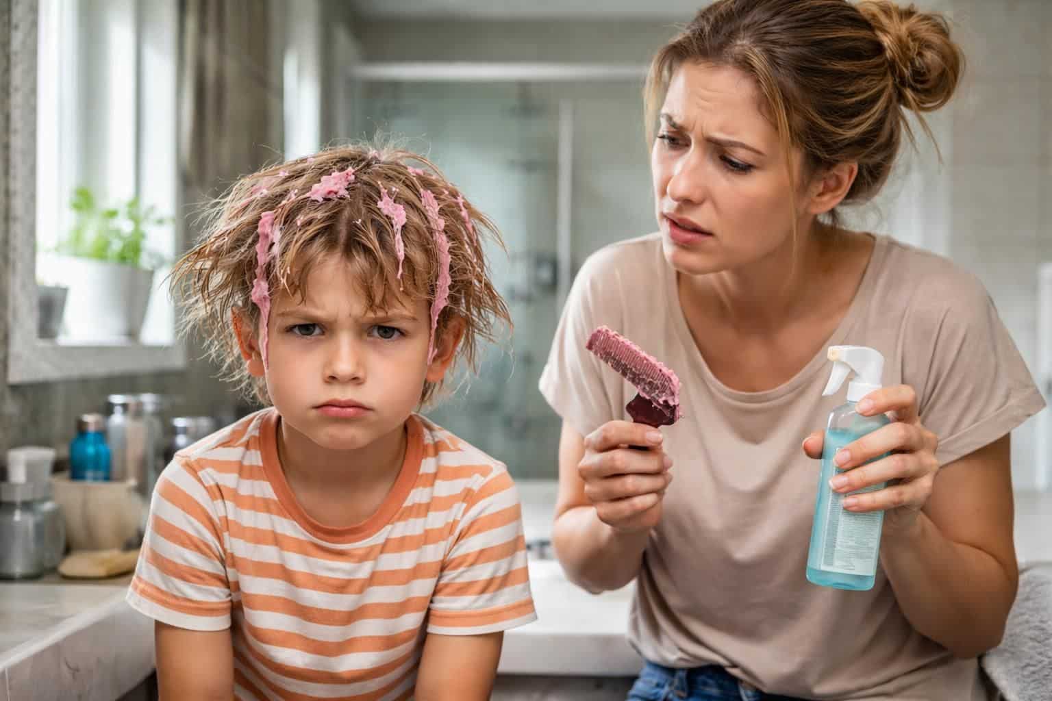 Pourquoi la gomme dans les cheveux est un véritable cauchemar pour les parents